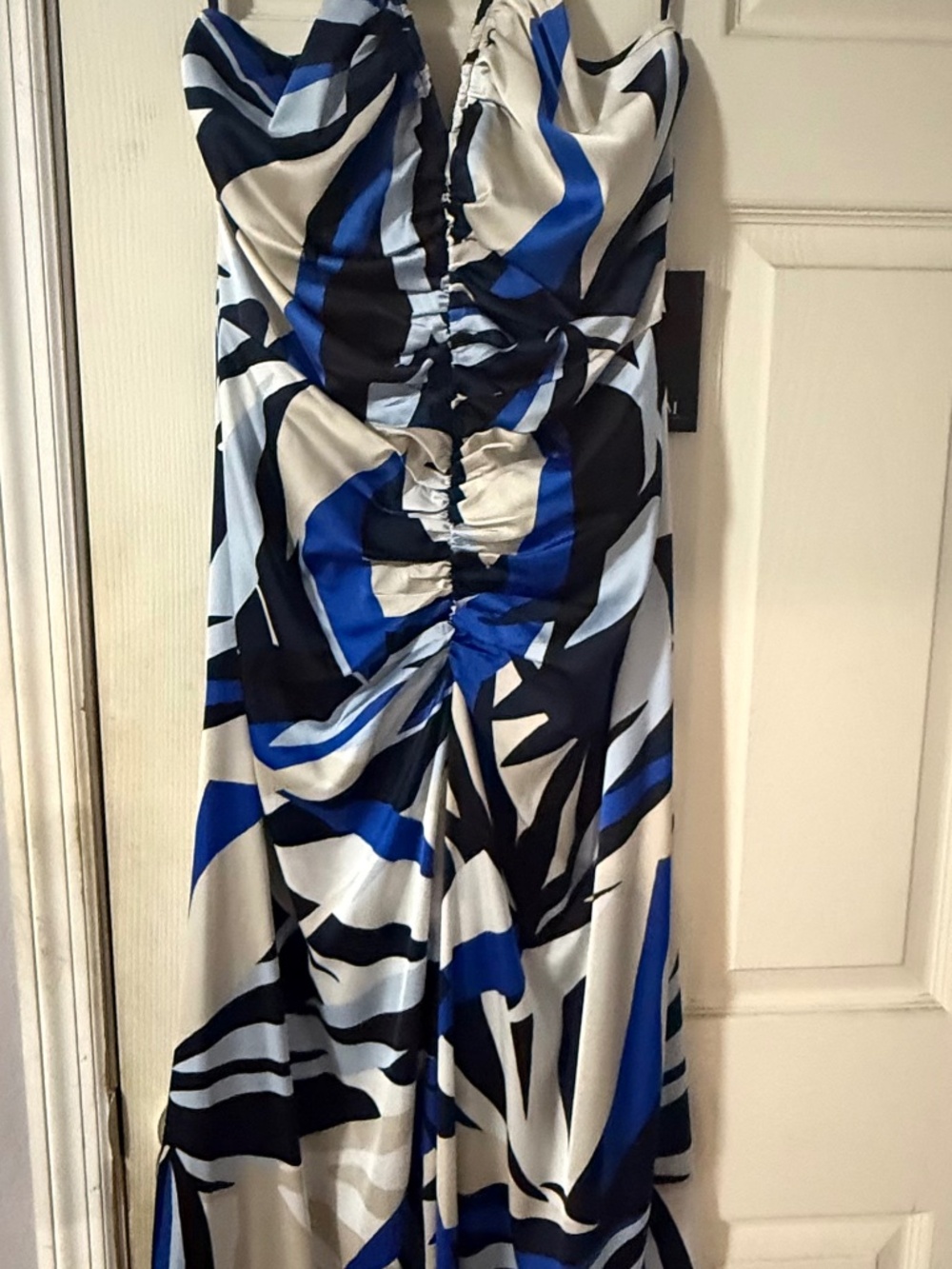 White House Black Market Satin Halter Maxi Dress
